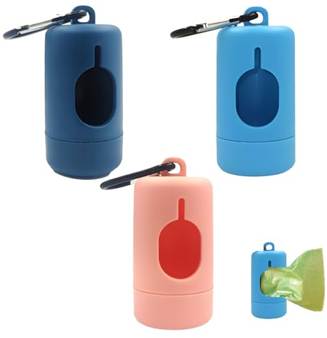 3 Stücke Kotbeutelspender, Hundekotbeutelspender, Hundeabfall-Beutel mit Spender und Elastischem Seil,Wasserdicht, Tragbarer Abfallsackspender für Hunde