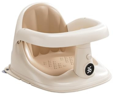 Asiento De Baño Infantil Silla con ventosas antideslizante y goma | Con indicador de temperatura del agua, silla de baño para bebés Para bebés de 6 a 24 meses, hogar, hotel, suelo y baño