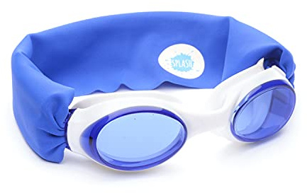 Splash Place KIDS SWIM GOGGLES with Fabric Strap - ROYAL | Tangle-Free, Swimming Goggles for Kids, Comfy Fabric Strap Goggles - Won't Pull Your Hair - Purple Goggles for Swimming