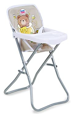 Teorema Giocattoli - Trona de juguete para muñecas con estructura de metal, asiento para muñecas de 54 cm de altura, cosido de tela, con bandeja y porta tazas