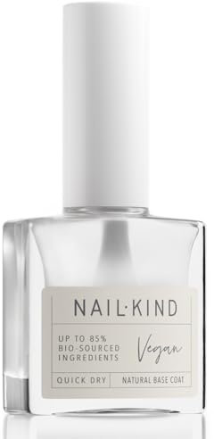 NAILKIND Natural Nail Base Coat - Nail Base Coat Treatment For Nails & Cuticles - Nail Repair - Vegan Nail Oil Peta Certified Cruelty Free - Quick Absorption Long Lasting - 8ml