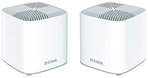 D-Link COVR-X1862, pack 2 extensores red WiFi Mesh hasta 420m2, WiFi-6, AX1800 Mbps, 2p Gigabit, modos router y extensor (funciona con cualquier router/operadora), WPA3, control parental