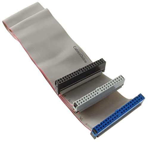 CablesOnline, 24-inches 40-Pin/80-Wires Ultra ATA 2-Drive 3-Connectors IDE Ribbon Cable, FI-U02