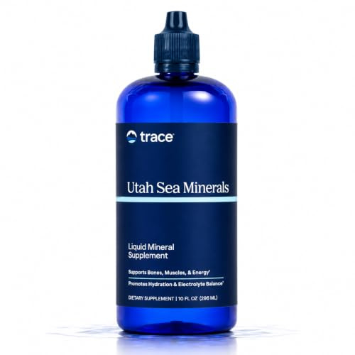 Spårmineraler Utah hav mineraler elektrolytersättning kosttillskott 296 ml | Rehydreringsstöd med naturligt magnesium, sulfat, kalium och bor från Utahs Great Salt Lake. Också en saltkrydda.