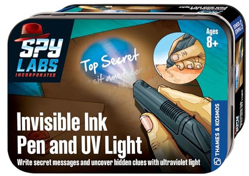Spy Labs Inc: Invisible Ink Pen and UV Light by Thames & Kosmos | Exchange Top Secret Info Securely | Essential Tools and Tricks of The Trade from The Detective Gear Experts for Young Investigators