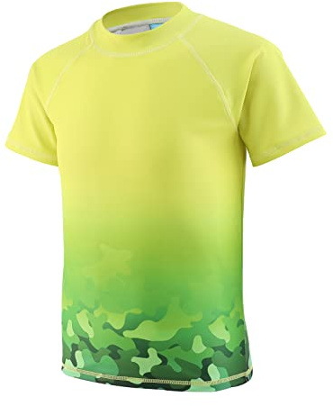 Aisyee T Shirt de Bain Anti UV Garcon à Manches Courtes Maillot de Bain à séchage Rapide Enfant 5-16 Ans