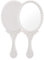 Colexy Handspiegel,Professioneller Handspiegel mit Griff,Schminkspiegel Runde Form,Friseure Rasierspiegel Kosmetikspiegel,Runde Taschenspiegel für Handheld, Zuhause,Reisenutzung (Weiß)