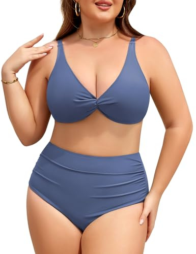 Svanco Bikini dam set stora storlekar hög midja bikinis magen väg push up tvådelat badkläder med kupa