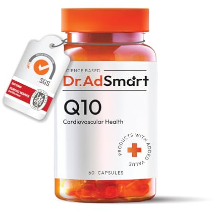 Coenzym Q10 - Hochdosiert 200mg pro Tagesdosis - Antioxidans für Energie, Zellschutz & Herzfunktion - 60 Kapseln - Dr.AD Smart - Hochwertige Rezeptur für tägliche Anwendung