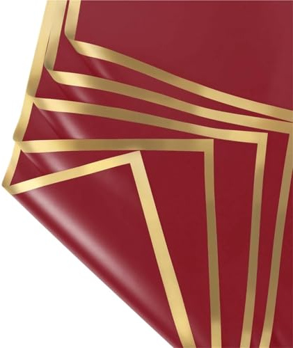 Blomsterpapper, 20 st Blomomslagspapper Med Gyllene Kanter 58x58cm Flerfärgad(Red)