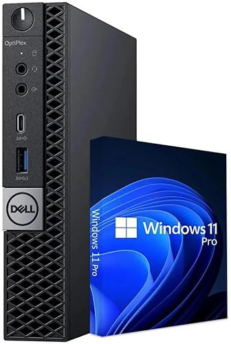 Dell OptiPlex 7070 Mini Desktop, Intel Core i5-9500T, 16 GB di RAM, SSD da 256 GB, Wi-FI, Bluetooth, senza tastiera e mouse, Windows 11 Pro (ricondizionato)