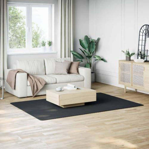 YunCangg Alfombra lavable de pelo corto, 160 x 230 cm, color negro, antideslizante, alfombra Flokati para salón, dormitorio, pasillo, cocina, con poliéster suave y diseño plegable
