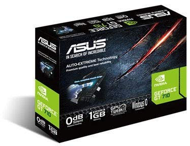 ASUS 710-1-SL Nvidia GeForce GT 710 1GB DDR3 Low Profile Graphic Card PCI Express 2.0 DVI-D, VGA, HDMI OpenGL 4.4 & DirectX 12 Supported - 90yv0941-m0na00