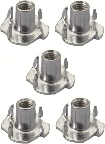 5 x Dado a griffe 4 mm, 5 mm, 6 mm, 8 mm, 10 mm, acciaio zincato bianco, bricolage, legno, mobili casa