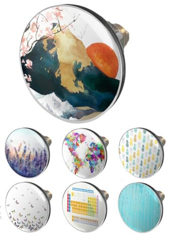 arteneur® - Pop Up Waschbeckenstöpsel mit Motiv Japan | Abflusssieb | Doppel Dichtung | Universal Abflussstöpsel 34mm – 41mm | Pop Up Ventil Waschbecken Stöpsel