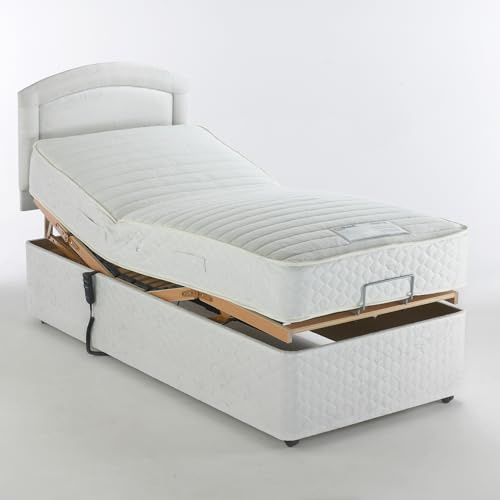 MiBed Hylton Adjustable Bed with Soft/Medium feel Mattress | Remote Controlled | Made Entirely in UK | 9 Quilted Knitted Stretch 800ct Pocket Unit (Desire Beige, Single 3'0)