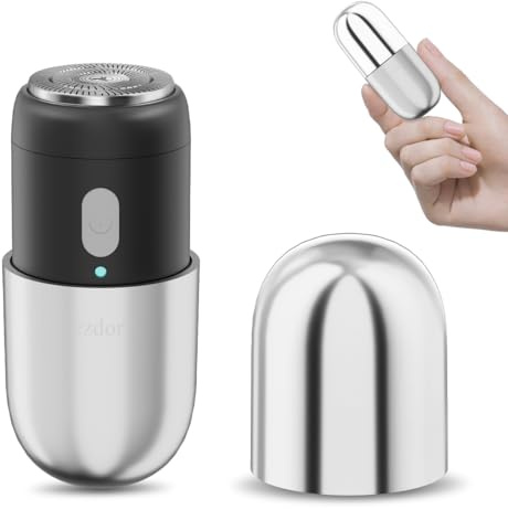 Mini rasoio elettrico, compatto rasoio elettrico per uomo e donna, mini rasoio ricaricabile USB-C, rasoio portatile impermeabile, potente rasoio da uomo, rasoio senza fili per viaggi, casa (Argento)