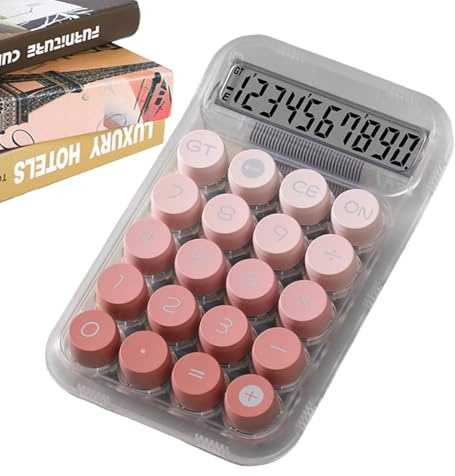 GkgWuxf Calculadora para, Teclado mecánico de calculadora,Calculadora de teclado Lindo con botones mecánicos - Calculadora de escritorio ergonómica portátil, Calculadora mecánica para una