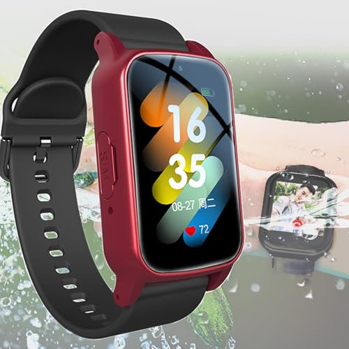 Weyot Montre Connectée avec Détecteur de Chute Personnes âgées 4G avec Smart SOS Alarme de Bouton d'urgence Détecteur de Chute Suivi GPS Localisateur Imperméabilité IP66,Red