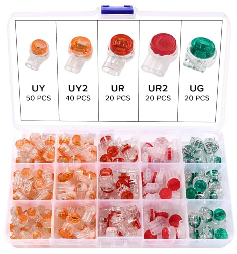Lyeteung 150 PCS UY/UY2/UR/UR2/UG Phone Wire Splice Kit, Telephone Wire Connectors, 2/3 Way Gel Filled Connector, Jelly Crimp Wire Connectors, for Data Cable Telephone Wire