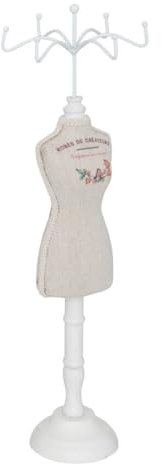 Atmosphera - Mannequin Porte Bijoux, MDF, Coton, Fer et Plastique, Dimensions 12x40,5 cm
