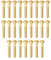 PATIKIL M3.5 x 25mm Slotted Wood Screw, 25 Pack Solid Brass Oval Head Flat Head Self Tapping Screws for Wood Furniture Connecting, Gold Tone