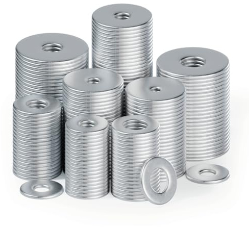 100 Piezas M6 Arandelas Planas, M6x18mmArandelas de Acero Inoxidable 304, Grandes Arandelas de Bloqueo, Juego de Anillo Plano para Tornillos Pernos Sujetadores Fontanería