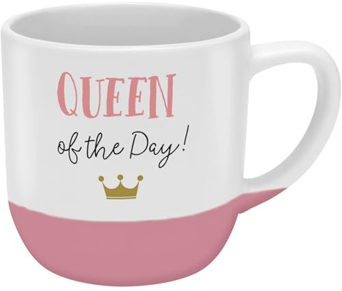 GRUSS & CO Kopp med motiv Queen | stengods, 40 cl, rosa, kaffemugg | Present till flickvän, syster | 74639
