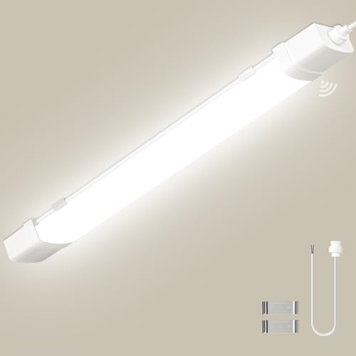 Litglobe Fluorescente LED 115cm con Sensor de Movimiento,40W 4000LM Tubo LED,4500K Blanco neutro Barra de Luz,Tubo Fluorescente para Sótano Balcón Pasillo Garaje