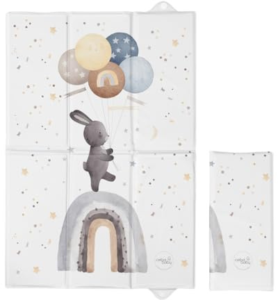 CEBA BABY Vikbart skötunderlägg 40 x 60 cm – reseskötmatta för resor, basic (Rainbow Walk)