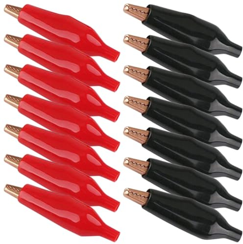 Hemobllo Test Lead Clamp with Rubber Grip 30pcs Insulated Alligator Clips and Alloy Construction, Compact and Firm Bite Electrical Clamps for Automotive Accessories and Motorcycle Circuit