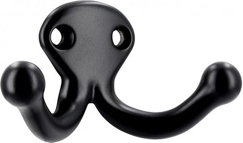 SIRO Kleiderhaken Aalen, Klassisch, Vintage, Schlicht, Druckguss schwarz matt pulverbeschichtet, 38 mm x 28 mm x 73 mm, LA 19 mm, 582/PB12