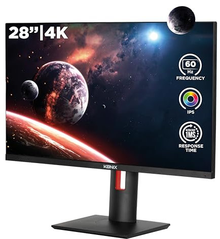 Konix Mythics 28“ Vidar 4K Gaming Monitor PC, PS4, PS5, Switch und Xbox - UHD-Auflösung 2160 px - Frequenz 60 Hz - 1 ms - 3 x HDMI - IPS-Panel