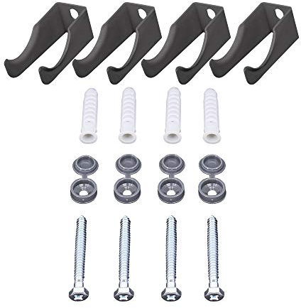 NRG Radiator Brackets Traditional Cast Iron Designer Triple Column Wall Brackets Fitting Kit Anthracite