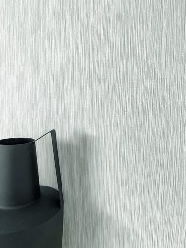 Newroom Tapete Grau Vlies Struktur - Modern Unifarbe Glanz Linien für Wohnzimmer Schlafzimmer Küche Flur Büro