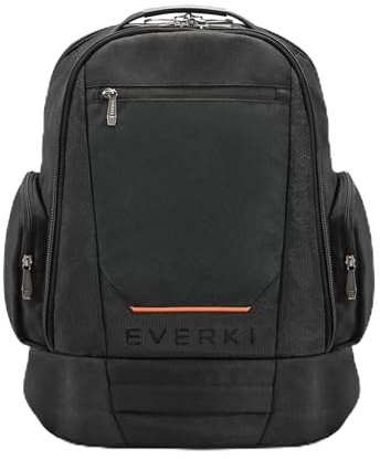 Everki ContemPRO 117 mochila para portátil hasta 18,4, 42 L – mochila de viaje gaming con funda de lluvia + estuche de accesorios de malla – Negro