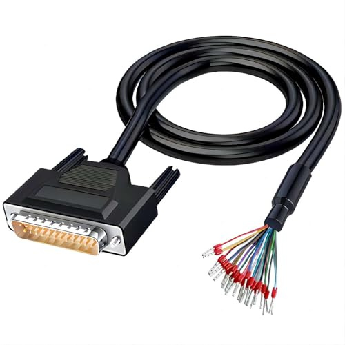 Willwewon 3 Meters DB25 männliches RS232 25 Pin serielles Verlängerungskabel, RS232 D-SUB DB25 seriell zu 25 Bare Wire Breakout Board Connector