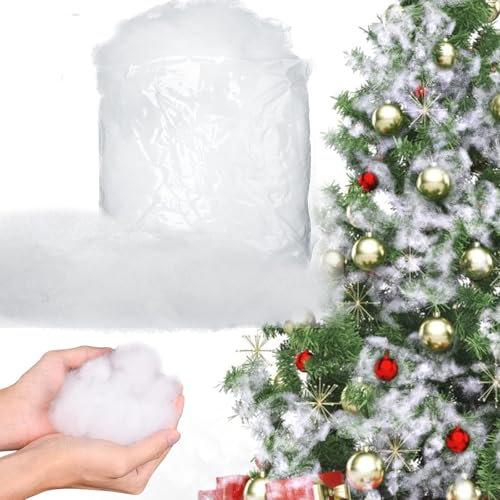 Decorazione Natalizia Con Neve Finta, Neve Artificiale In Fibra, Decorazione Per L'albero Di Natale, Decorazione Per Lo Sfondo Di Una Festa, Decorazione Invernale, Artigianato (7 Oz/200 G) Ignifugo