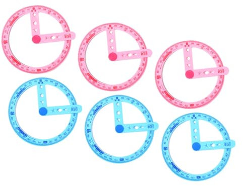 OHPHCALL 6 Pièces Équerre Transparente Règle Multi Angle Pour École Et Bureau Outil De Mesure Degrés Facile à Lire Pour Étudiants Et Dessin