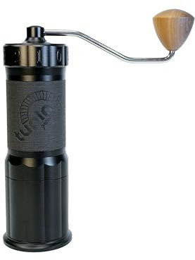 Turin H40 V2 Manual Coffee Grinder – 40mm Stainless Steel Burr, Adjustable for Espresso, Pour Over, French Press, Aluminum Body with Walnut Handle, Magnetic Dosing Cup, 30g Capacity