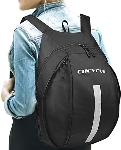 Mochila para casco de motocicleta impermeable - Bolsa de almacenamiento de ciclismo de gran capacidad | Bolsa de viaje negra ligera para motocicleta, bicicleta, camping, deportes al aire libre y