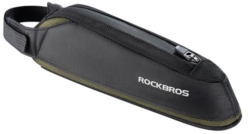 ROCKBROS Bolsa Cuadro Bicicleta, Bolsa Tubo Superior 0,65L Reflectante Accesorio Bicicleta para MTB Carretera Gravel, Negro