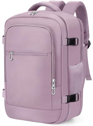 BAHIWOM for Ryanair Cabin Bags 40x20x25 Underseat Travel Backpack Carry-Ons Hand Luggage Cabin Bag Size 20L, Daypack School Office Bag with Trolley Sleeve, Anti Theft Pocket (Purple)