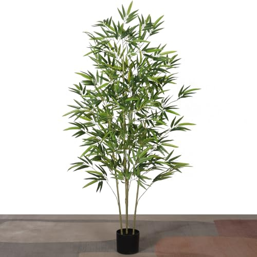 Artificial Bamboo Plant, 5 feet Tall, Potted Indoor Decoration. Artificial Plant Suitable for Home, Office, Indoor and Outdoor Decoration