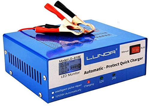 Cargador de Batería,Cargador Bateria Coche 130V-250V automático Lleno de la batería del Cargador del Coche 30AH-200AH For12V / 24V Inteligente rápida Carga de la energía Conveniente for Todo el Coche