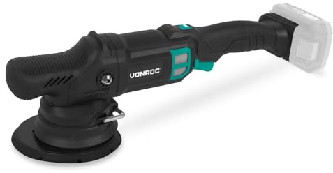 VONROC PRO 20 V dubbelverkande polermaskin - Ø 150 mm - borstlös motor - 7 hastigheter (2 000–5 000/min) - progressiv start - slipplatta ingår - batteri och laddare ingår inte