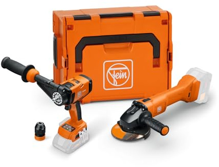 FEIN Combo d’avantages sans fil. Perceuse-visseuse ASCM 18-4 QM AS et 1 Meuleuse d’angle CCG 18-125-12 AS. Compatible avec les batteries 18 V Bosch Professional depuis 2008 et AMPShare.Sac en nylon