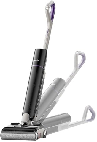 Eureka FloorShine 880 Nass Trockensauger Akku, 24 kPa Kabelloser Staubsauger mit Wischfunktion, 100°C Selbstreinigung, 5-Min-Trocknung, Anti-Tangle, 3-seitig Kantenreinigung, 180° Flach Saugwischer