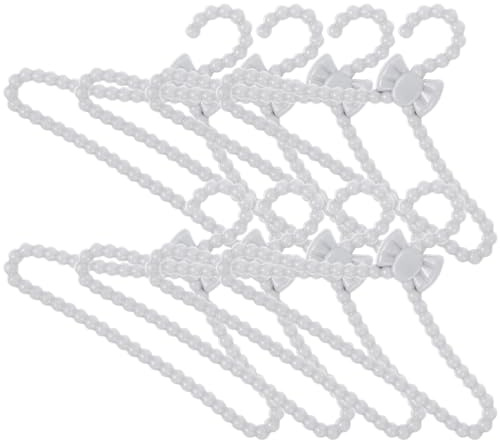 BESPORTBLE 100 Pezzi Grucce in Miniatura per Vestiti da Bambola in Plastica Leggera, Appendiabiti per Bambole per Armadio Mini Casa, Accessori per Organizzazione Abiti