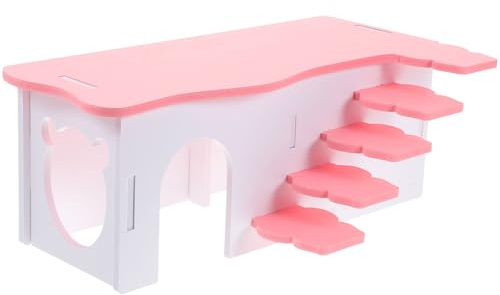 JEWEDECO Maison pour Hamster Confortable Échelle en PVC pour Repos et Sommeil, Décoration de Cage pour Cobayes et Rats Toute L'année